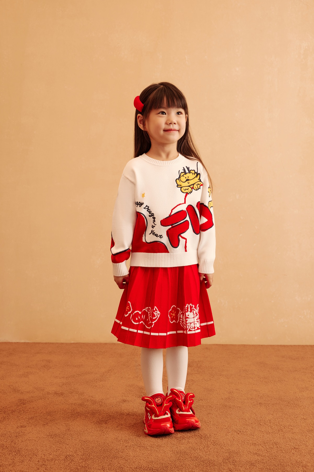 [ CNY Collection ] FILA KIDS ORIGINALE Chinese New Year Girl's Skirt in Red
