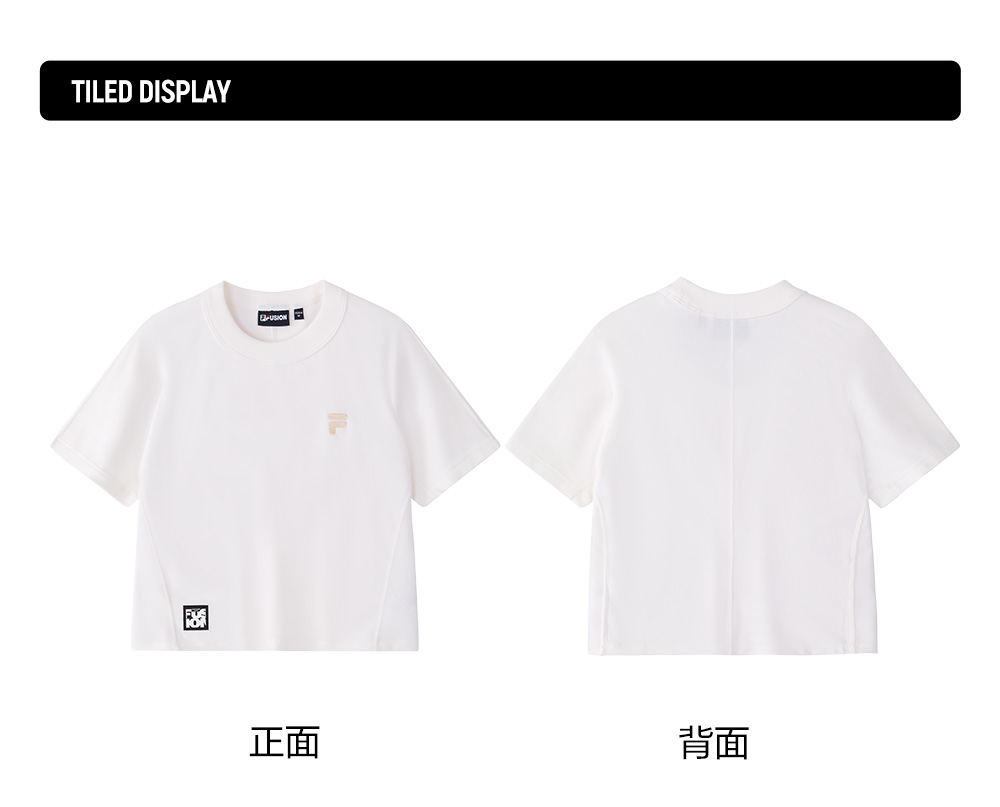 FILA FUSION INLINE WORKWEAR 1 Women Short Sleeve T-shirt (White / Black / Beige)