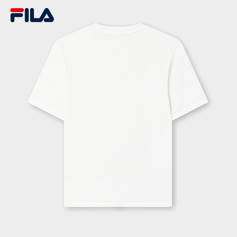 FILA CORE LIFESTYLE MILANO ENJOY A CUP OF JOE Women Short Sleeves T-Shirt (White / Yellow)