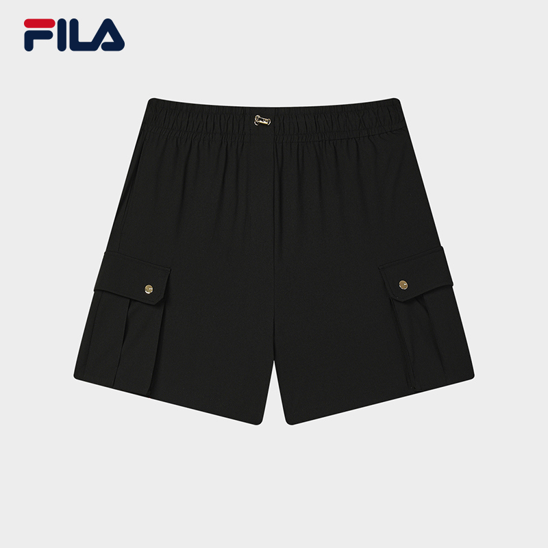 FILA CORE LIFESTYLE MILANO LUXURY CAFFE / FLAT WHITE Women Woven Shorts (Black)
