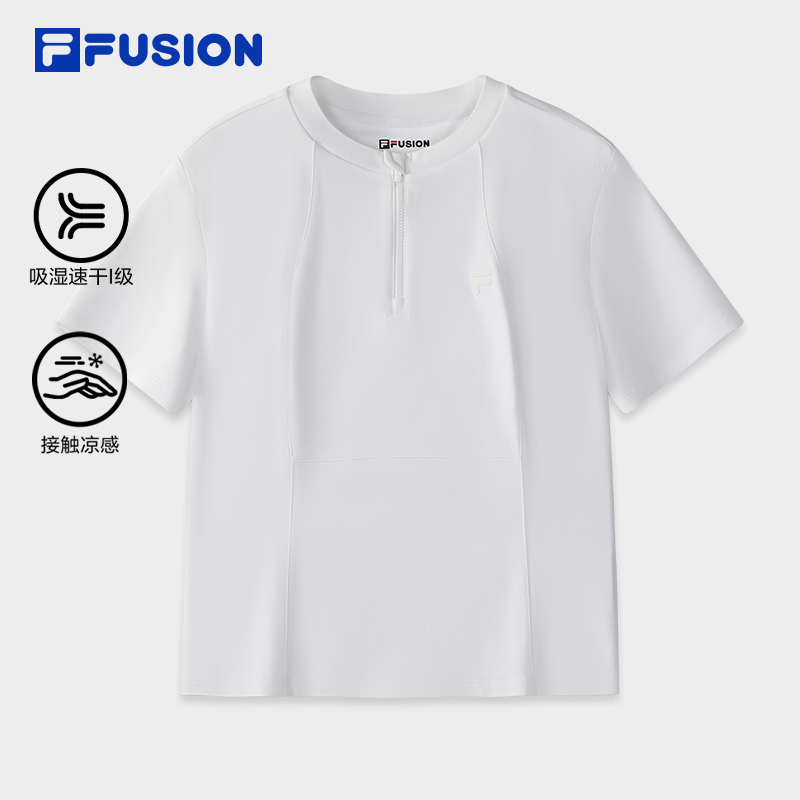 FILA FUSION URBAN TECH Women Short Sleeve T-shirt (Grey/White)