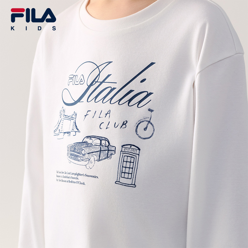 FILA KIDS Boys WHITE LINE Knit Long Sleeve Tee
