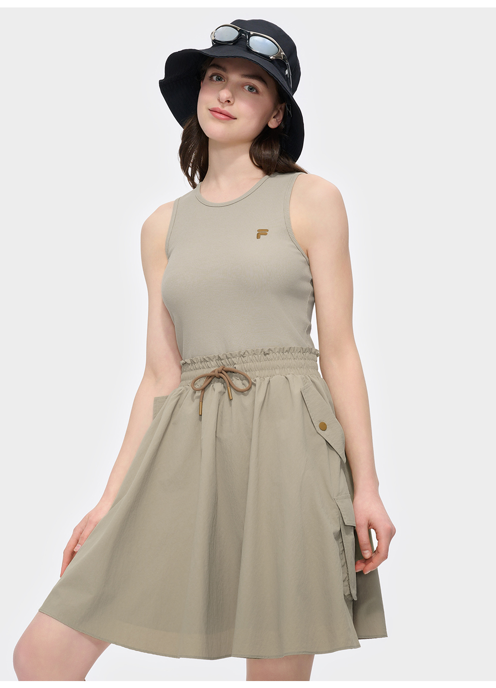 FILA FUSION INLINE CATEGORY CLUB - DRESSES Women Dress (Grey / Matcha Khaki)
