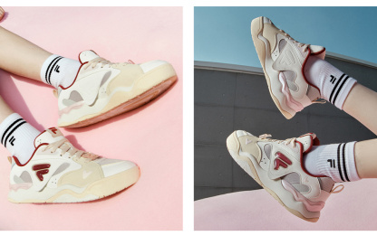[V-Day Edition] FILA FUSION KICK II Women & Men Skate Shoes (Valentine's Couple Sneakers - Black and White )