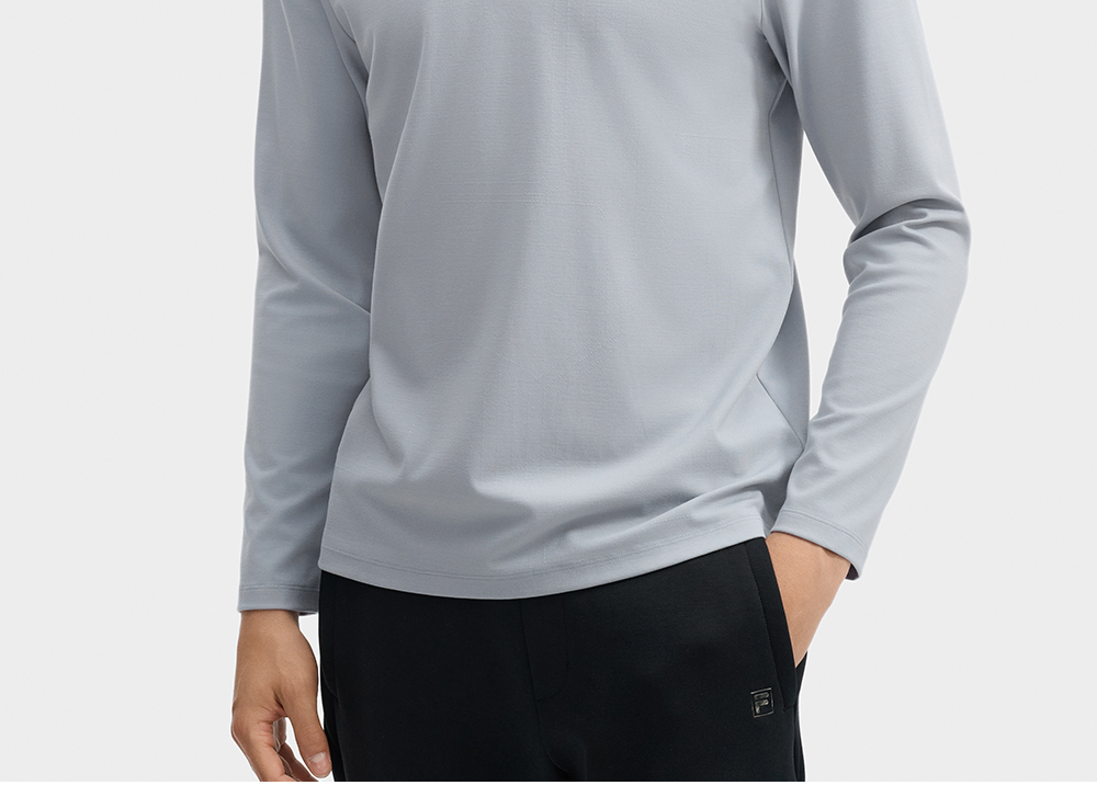 FILA CORE LIFESTYLE WHITE LINE GRENOBLE Men Long Sleeve Polo (Ash)