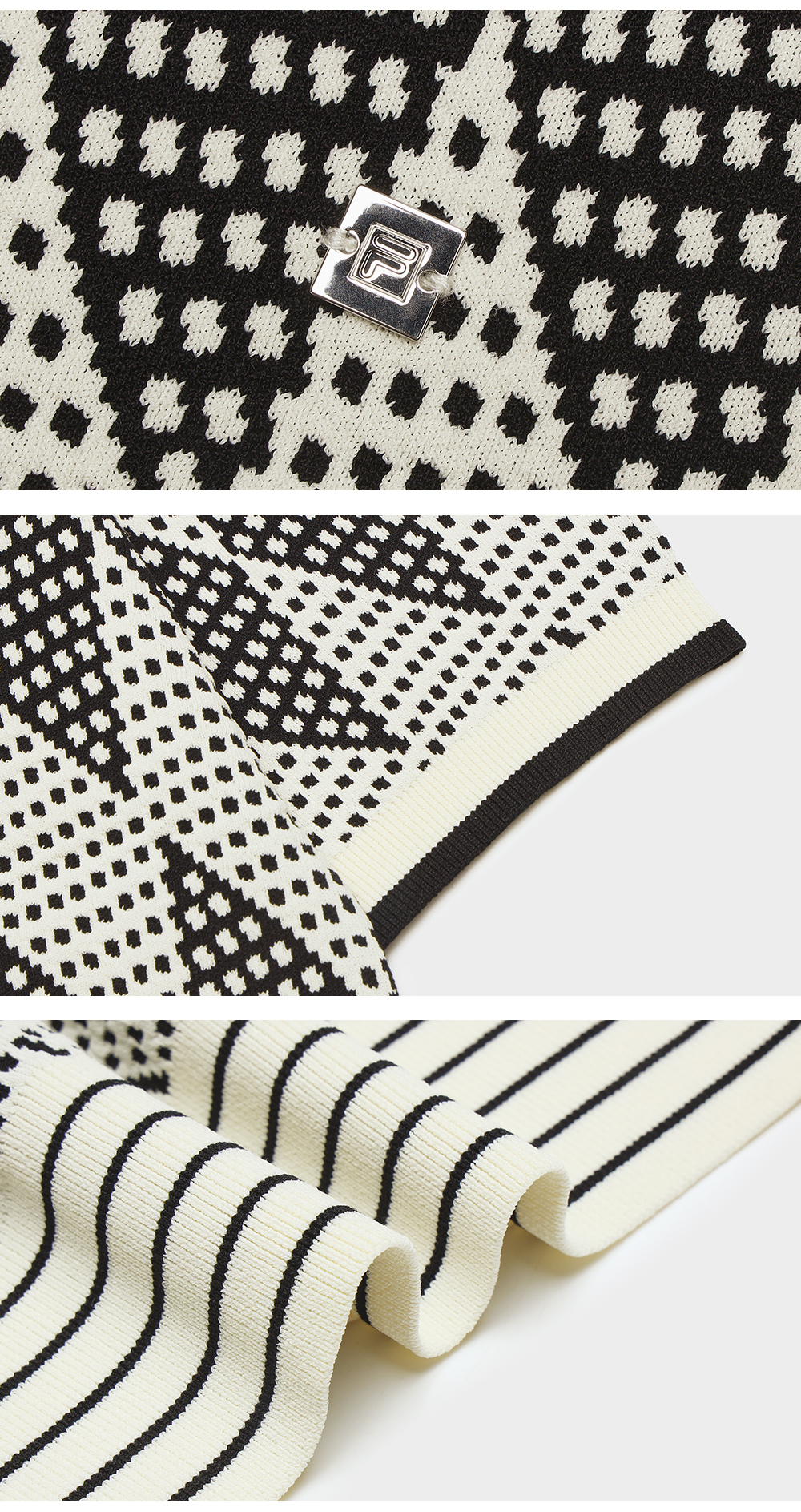 FILA CORE LIFESTYLE WHITE ORTISEI Women Knit Sweater (Black)