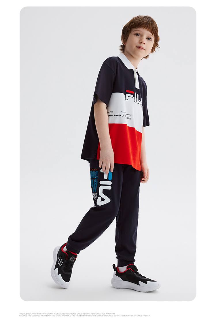 FILA KIDS FOR CHAMPIONS ORIGINALE Boy's Short Sleeve Polo in Navy