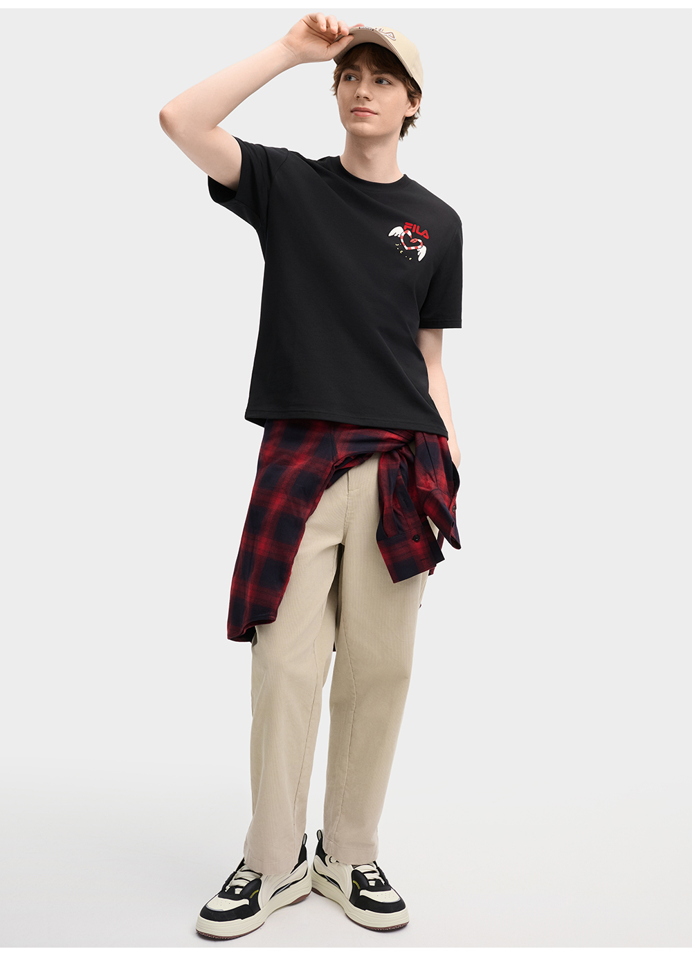 FILA CORE LIFESTYLE ORIGINALE FILA SOPHEY Unisex Short Sleeves T-Shirt (Black / Red / White) - Unisex
