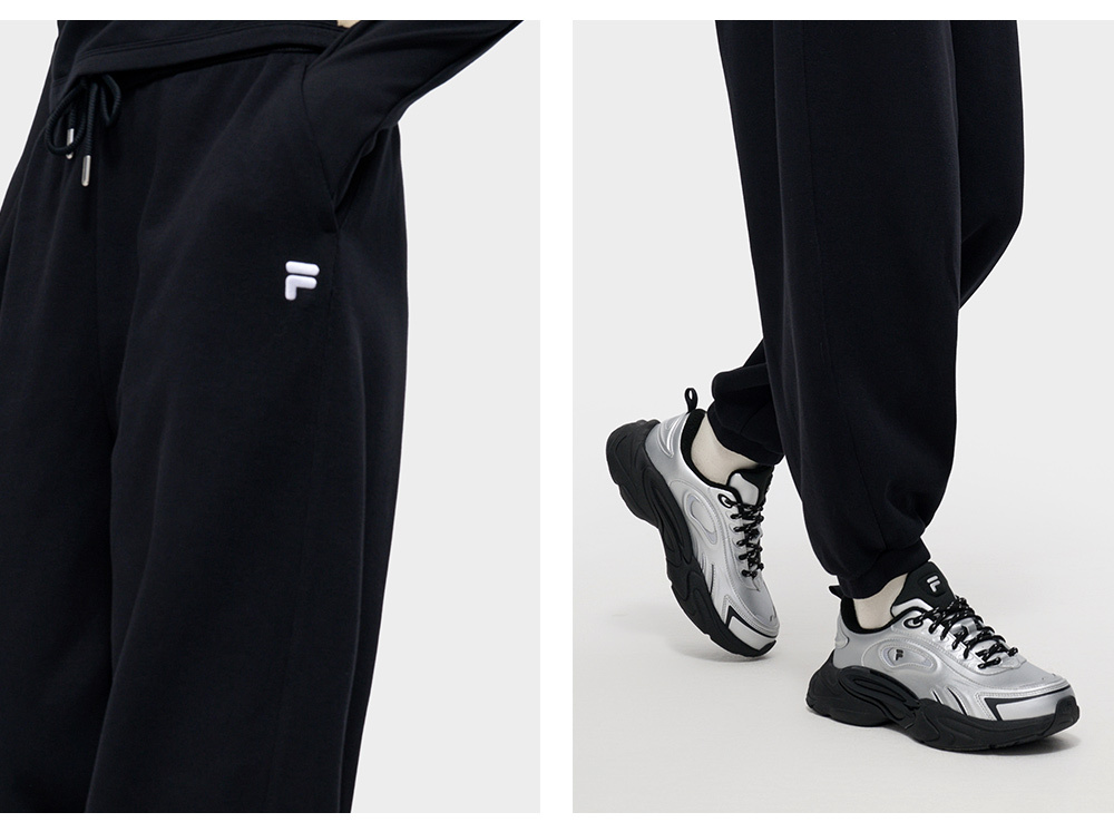 FILA FUSION INLINE CATEGORY CLUB LONG PANTS Women Knit Pants (Black / White)