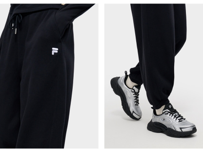 FILA FUSION INLINE CATEGORY CLUB LONG PANTS Women Knit Pants (Black / White)