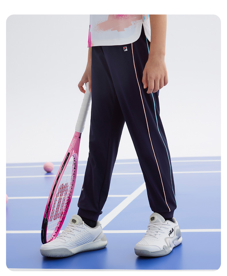 (130-165cm) FILA KIDS ART IN SPORTS PERFORMANCE TENNIS Girl's Knit Pants in Navy