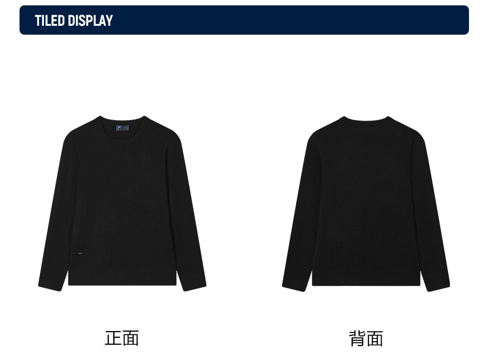 FILA CORE LIFESTYLE BLUE QUADRILATERO AESTHETICS Men Knit Sweater (Black)