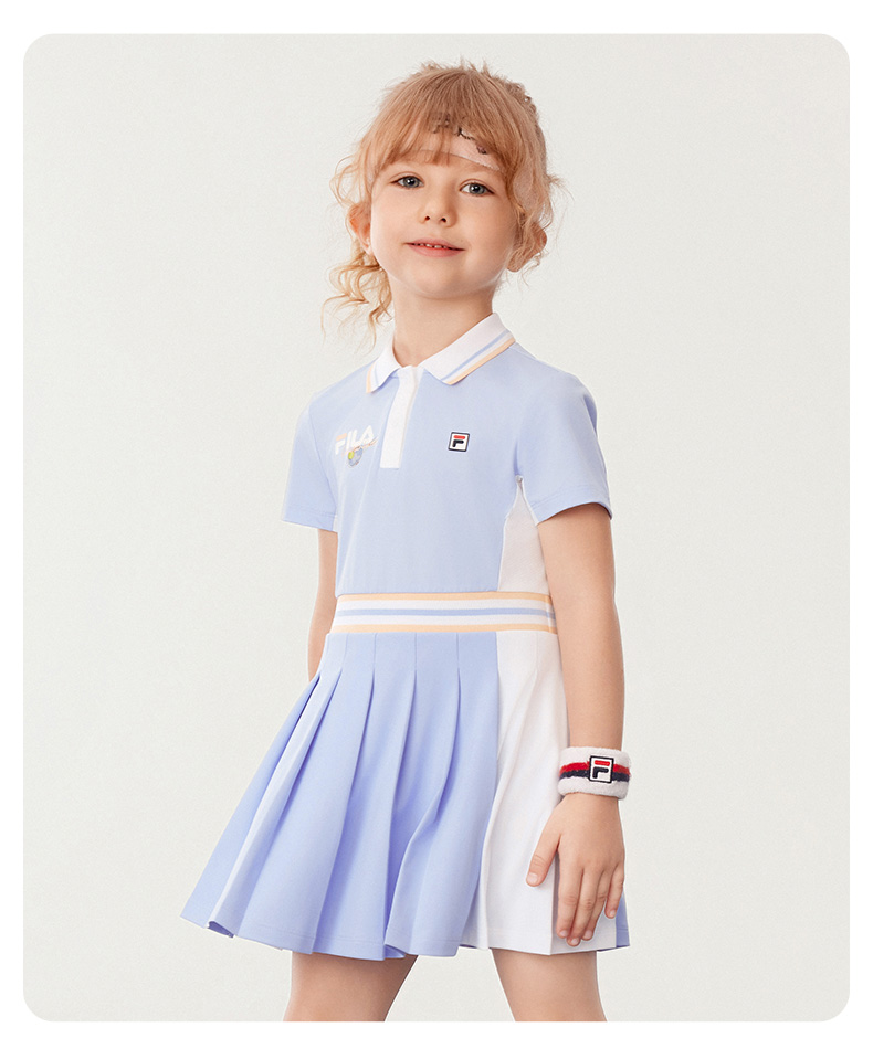 (105 - 130cm) FILA KIDS TENNIS Girl's Dress with Inner Shorts in Purple