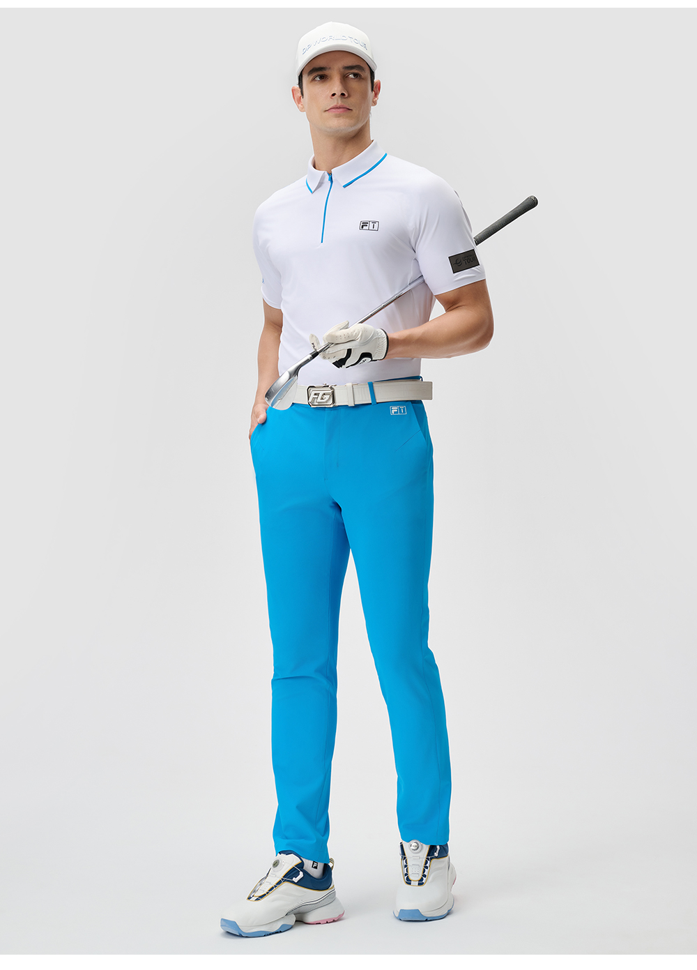 FILA CORE ATHLETICS GOLF (DP WORLD TOUR) Men Short Sleeve Polo (White)