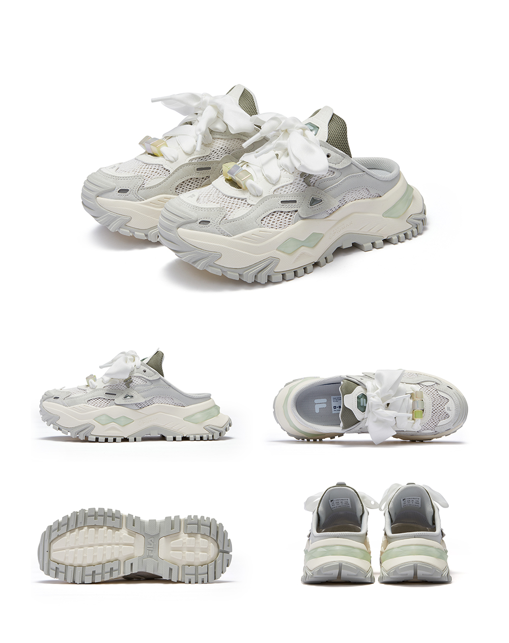 FILA FUSION BIANCO MULES Women Platform Shoes/Sneakers (Pink/ Grey / Purple)