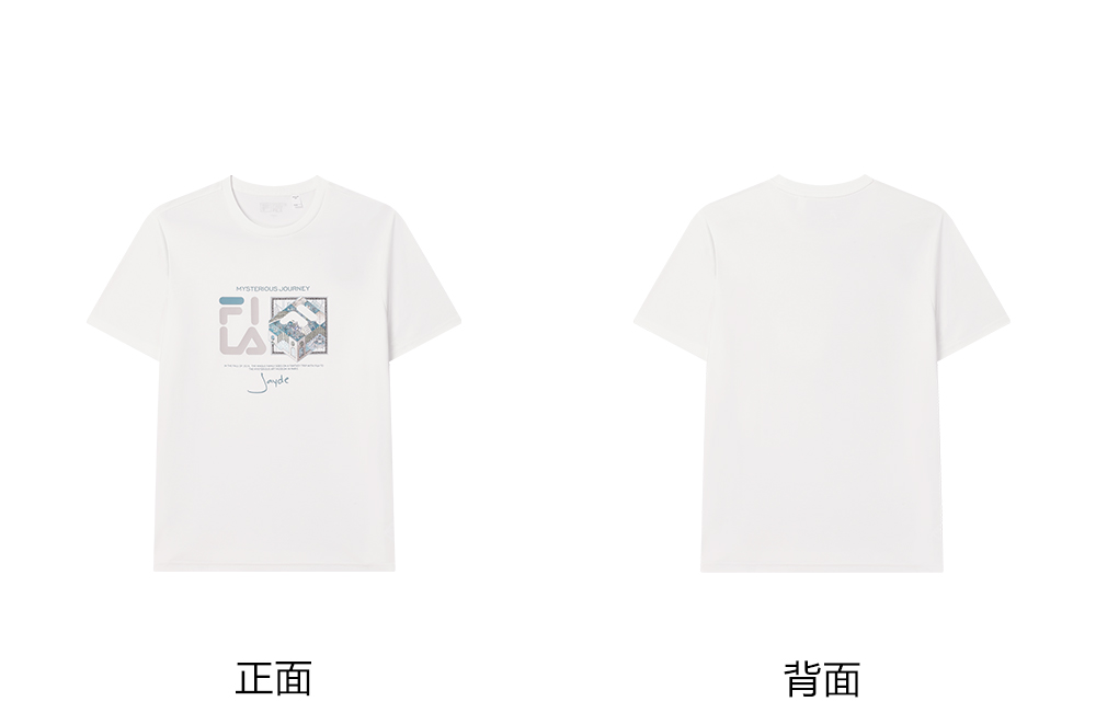 FILA CORE LIFESTYLE HERITAGE MYSTERIOUS JOURNEY Men Short Sleeve T-shirt (Black / White)