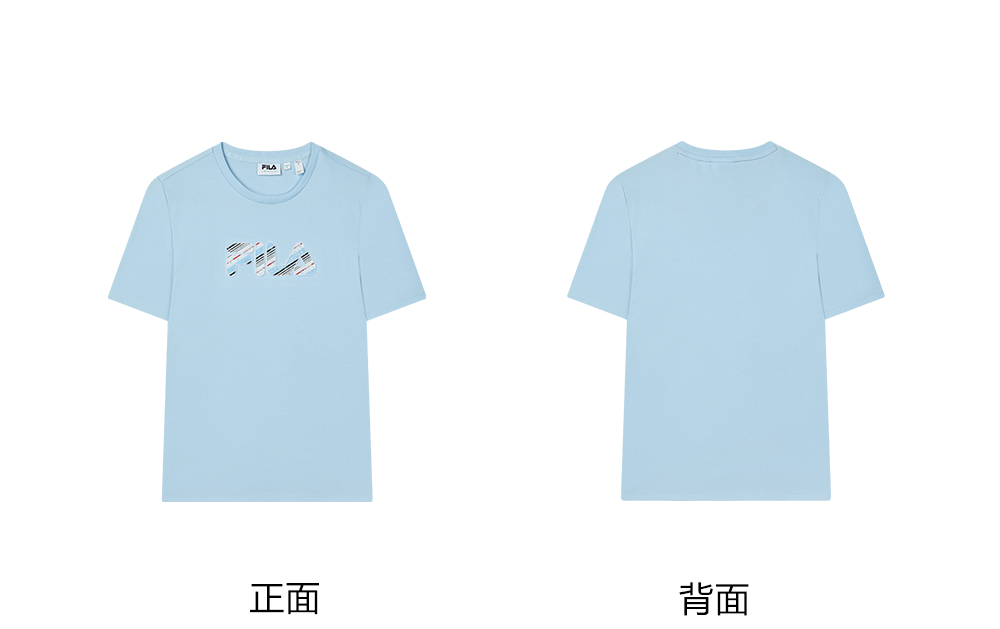 FILA CORE LIFESTYLE FILA EMERALD Women Short Sleeve T-shirt (Light Blue / Navy / White)