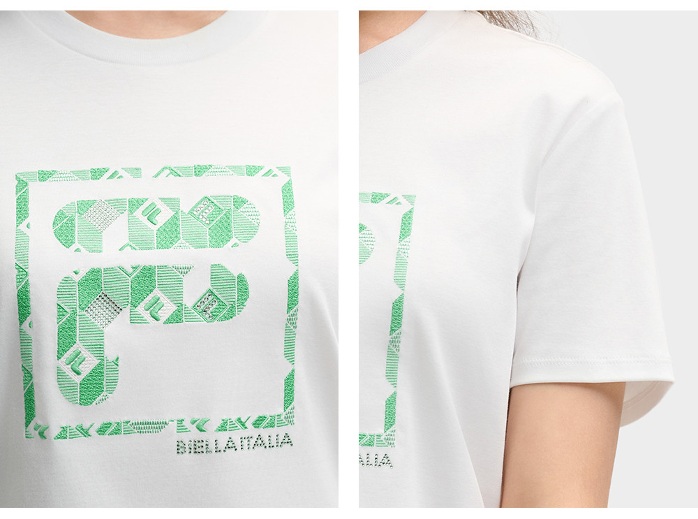 FILA CORE LIFESTYLE HERITAGE SPRING IMAGINATION Women Short Sleeves T-Shirt (Black / Green / White)