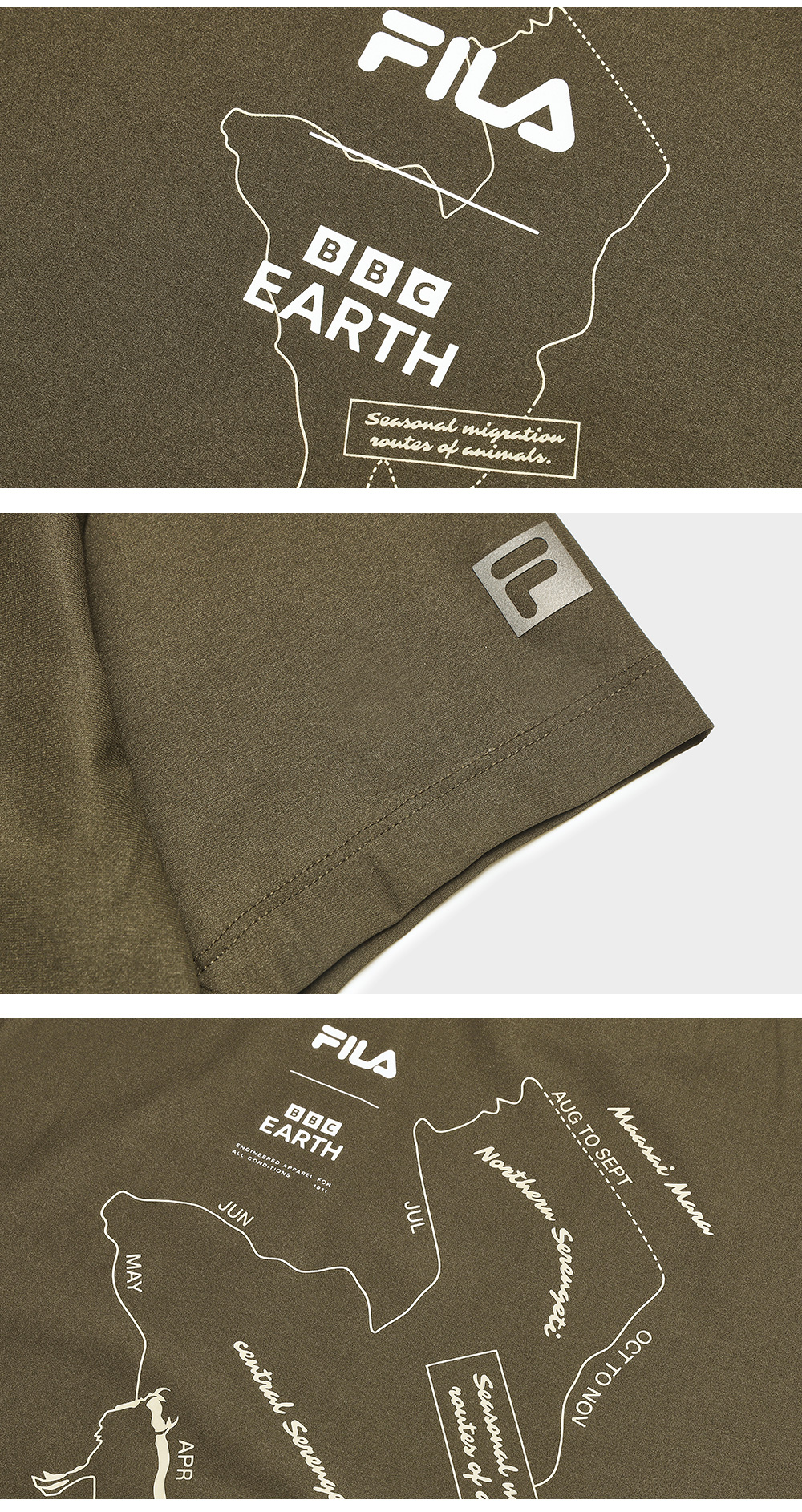 FILA CORE ATHLETICS EXPLORE NATURE'S WONDER Men Short Sleeve T-shirt (Green / Orange)