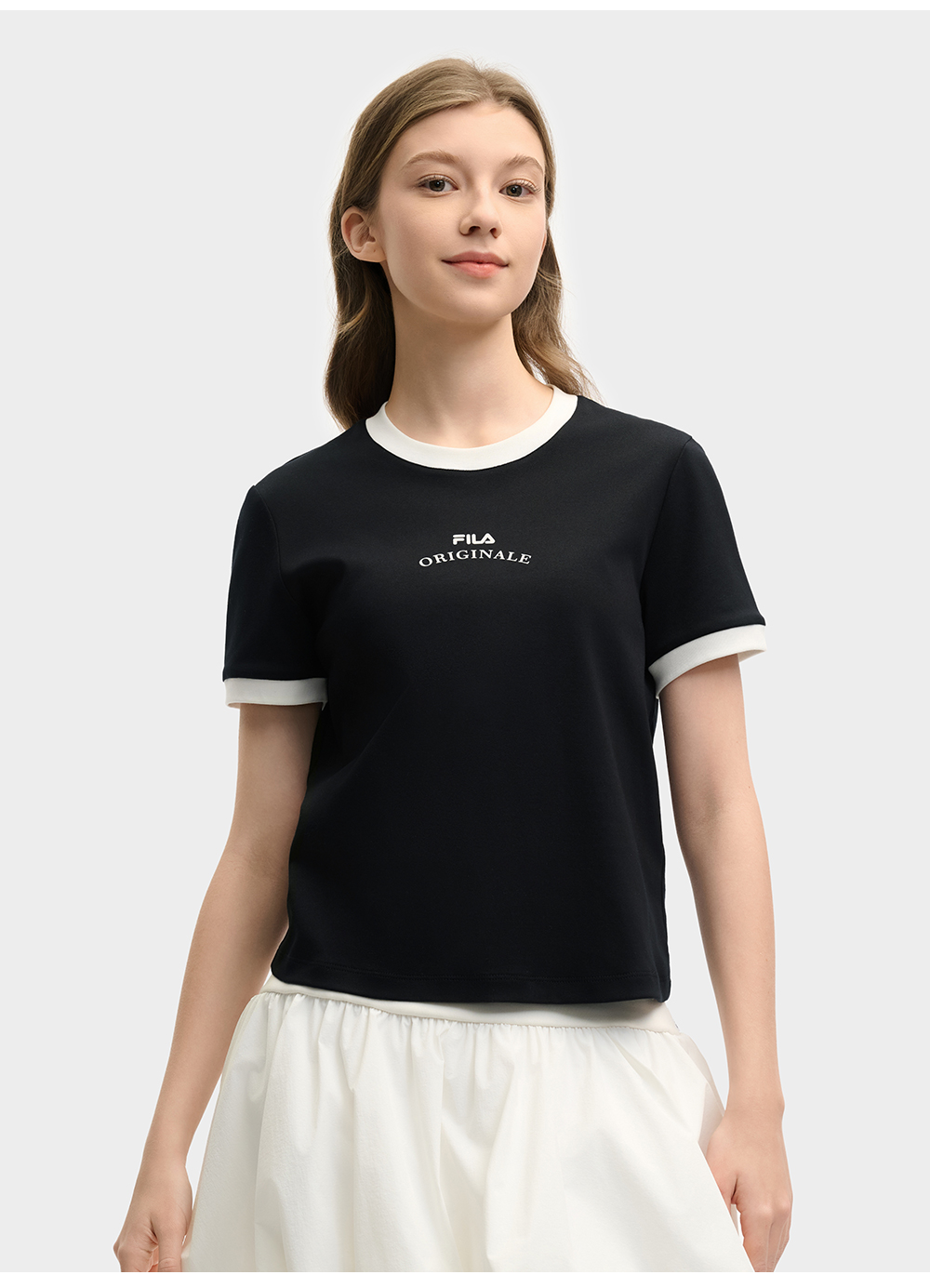 FILA CORE LIFESTYLE ORIGINALE DREAMS ON THE COURT Women Short Sleeves T-Shirt (Black / Pink / White)