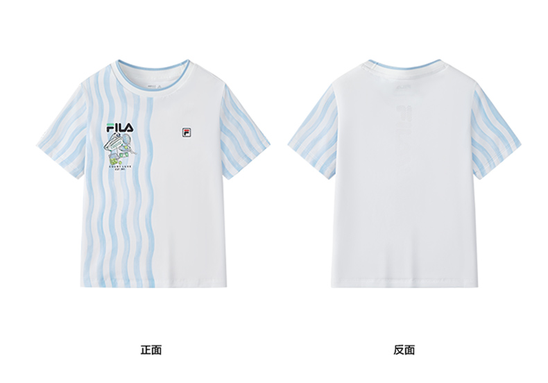 (105 - 130cm) FILA KIDS TENNIS Boy's Short Sleeve T-Shirt in Full Print