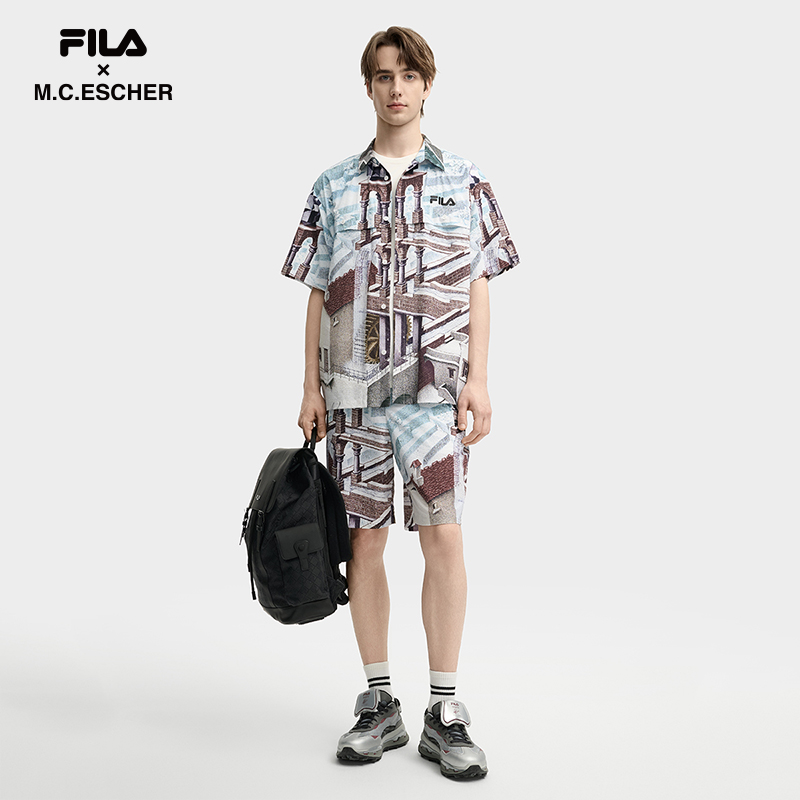 FILA CORE LIFESTYLE HERITAGE FILA X M.C.ESCHER Men Short Sleeves Shirt (Full Print)