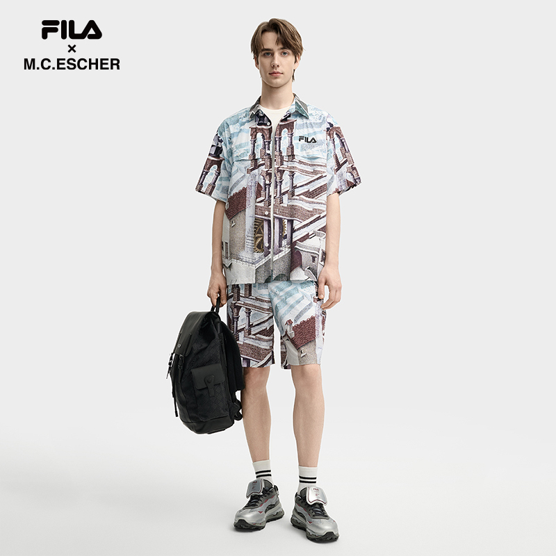 FILA CORE LIFESTYLE HERITAGE FILA X M.C.ESCHER Men Short Sleeves Shirt (Full Print)