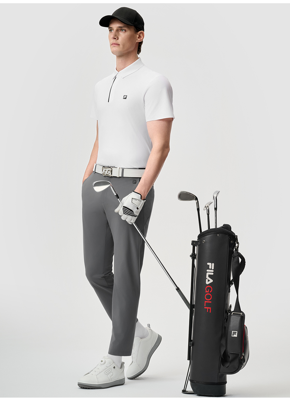FILA CORE ATHLETICS GOLF Men Polo T-shirt (Black / White)