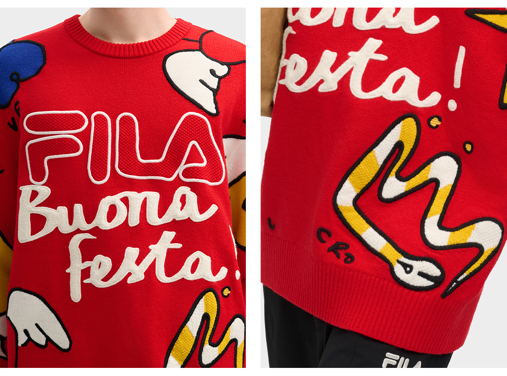FILA CORE LIFESTYLE ORIGINALE FILA SOPHEY Women Knit Sweater (Red)