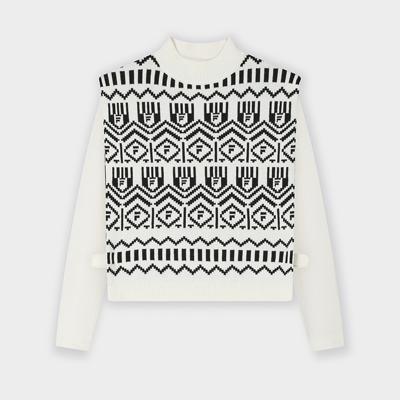 FILA CORE WHITE LINE EMERALD Women Knit Sweater in Ash