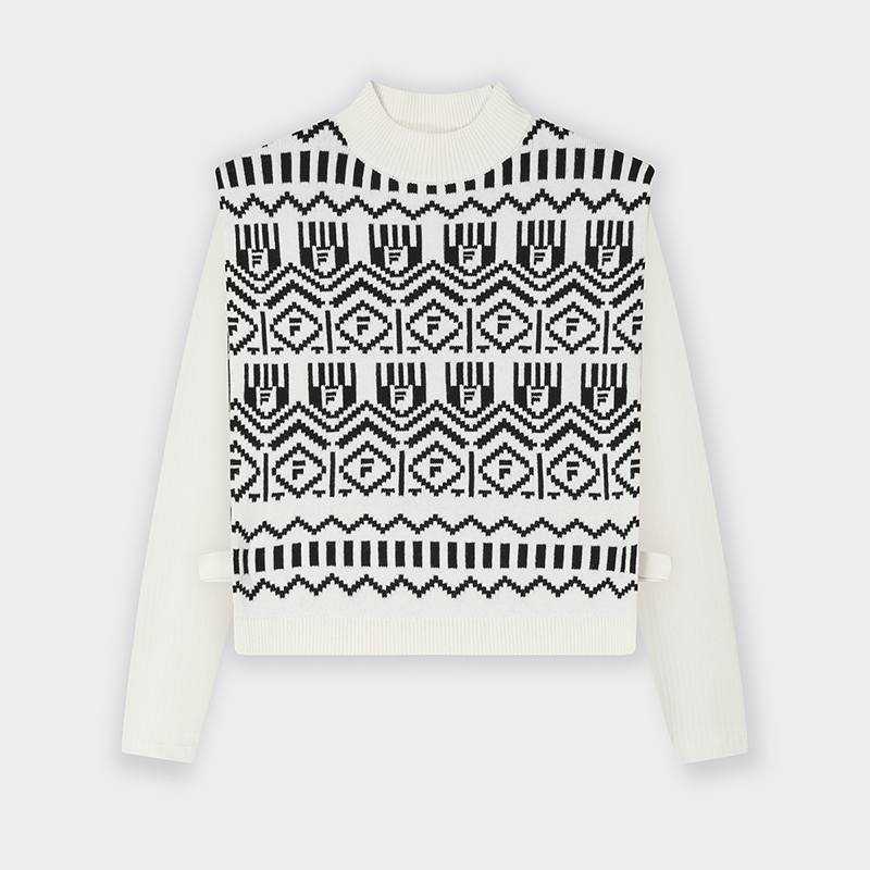FILA CORE WHITE LINE EMERALD Women Knit Sweater in Ash