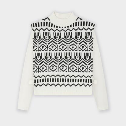FILA CORE WHITE LINE EMERALD Women Knit Sweater in Ash