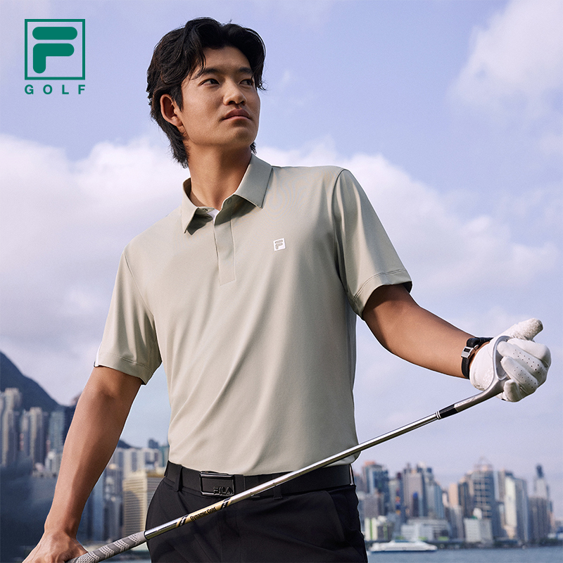 FILA CORE ATHLETICS GOLF ELITE GOLF CLUB Men Short Sleeve Polo (Black / Olive Green)
