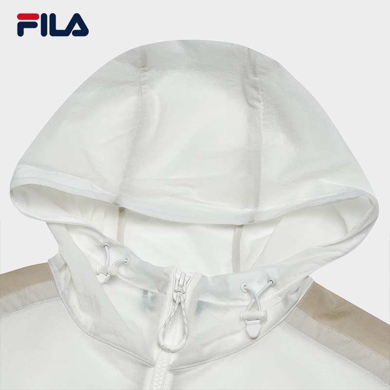 FILA CORE WHITE LINE Men's Thin Jacket with Hood in White/Beige (UV Protection)