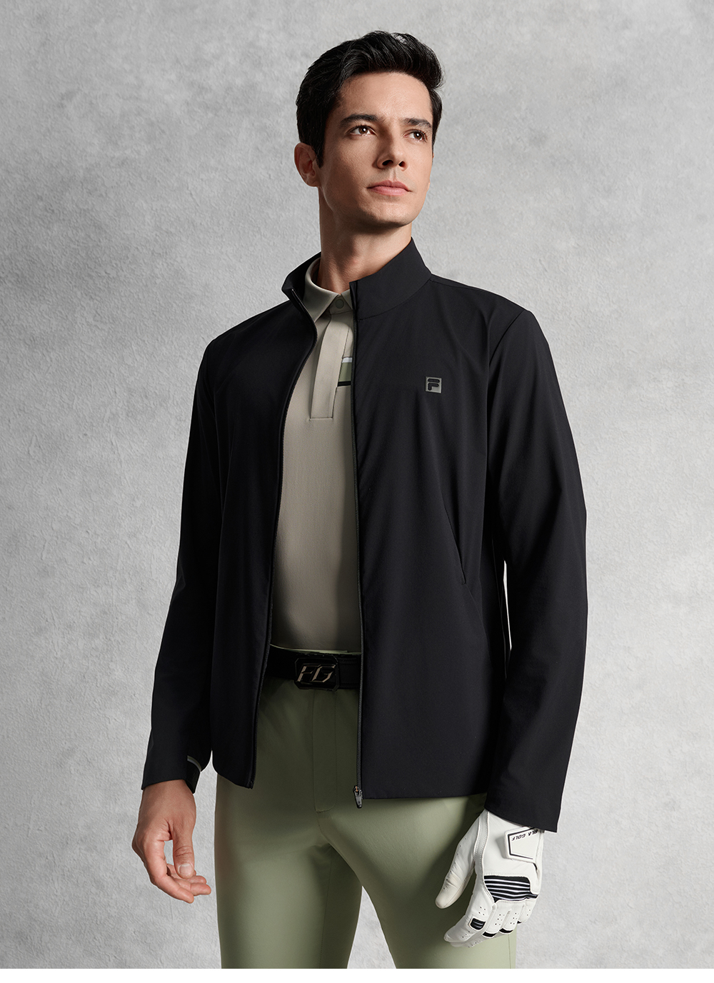 FILA CORE ATHLETICS GOLF ELITE GOLF CLUB Men Woven Top (Black)