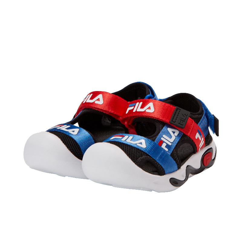 FILA KIDS Boy's HERITAGE Sandals in Black/Blue/Red