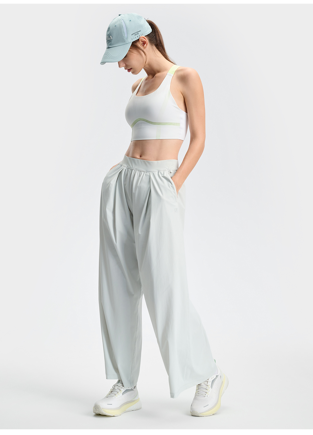 FILA CORE ATHLETICS BLACK Women Knit Pants (Green)