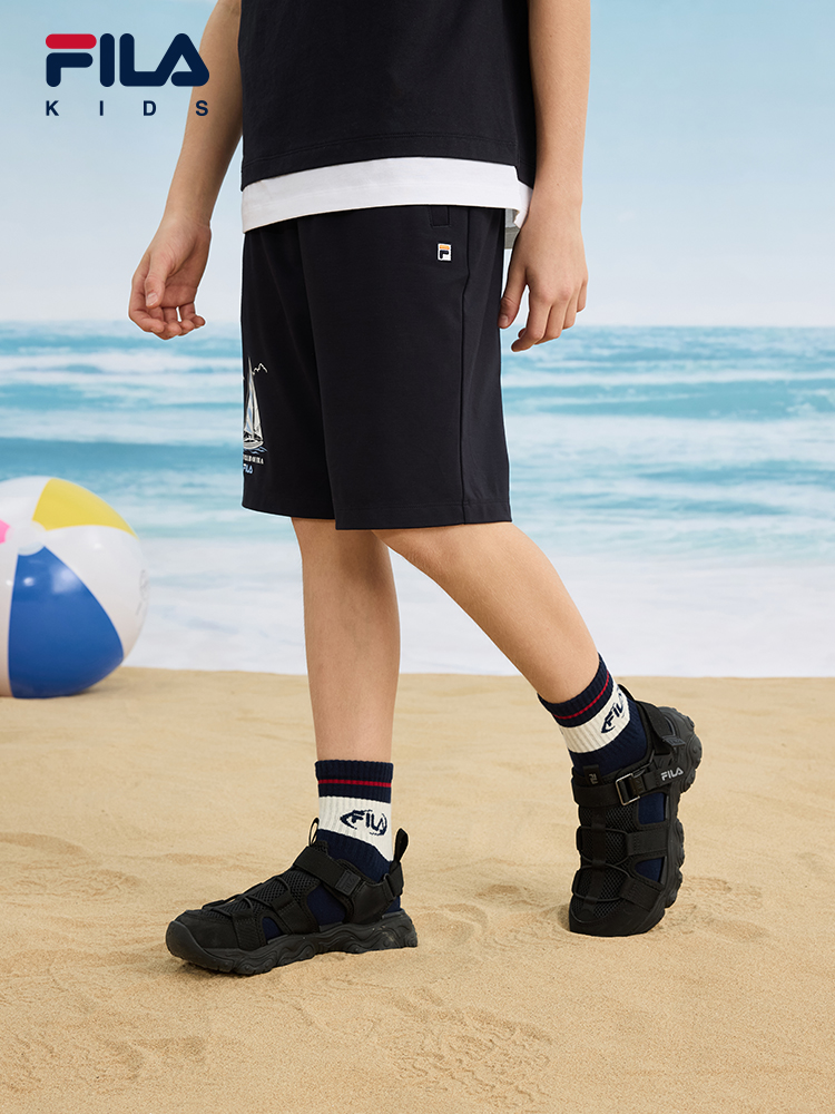 (130 - 170cm) FILA KIDS Boys Woven 5 Inch Pants in Navy