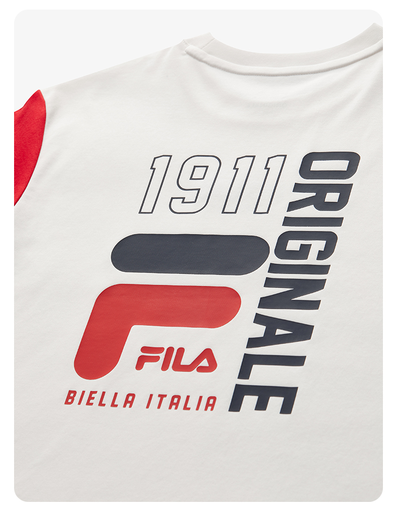 (130 - 170cm) FILA KIDS ORIGINALE Boy's Short Sleeve T-Shirt in White