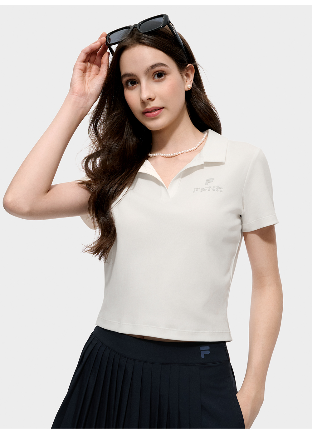 FILA FUSION LIFE FUSIONEER DOWNTOWN DRIFT Women Short Sleeve Polo (Violet / White)