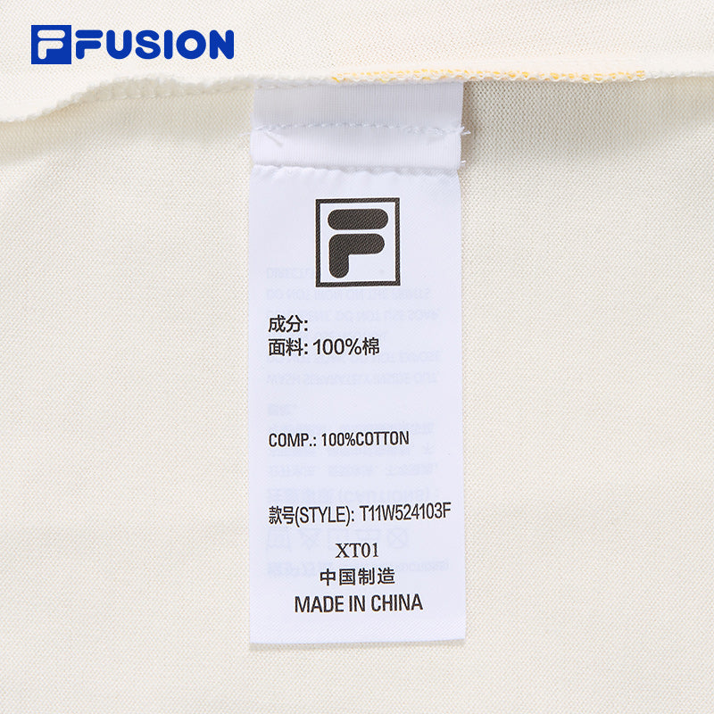 FILA FUSION CROSS OVER FUSION X ROUND TWO URBAN WAVE RIDER Women Short Sleeves T-Shirt (Black / White)