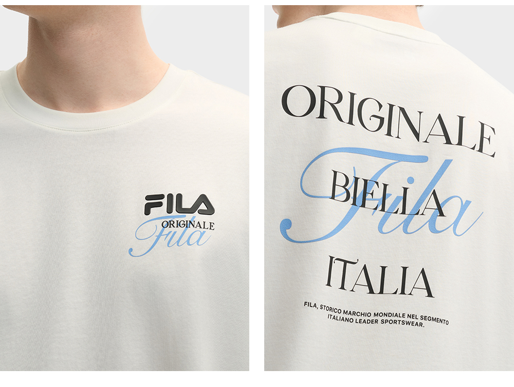 FILA CORE LIFESTYLE ORIGINALE DREAMS ON THE COURT Men Short Sleeves T-Shirt (Grey / Light Blue / White)