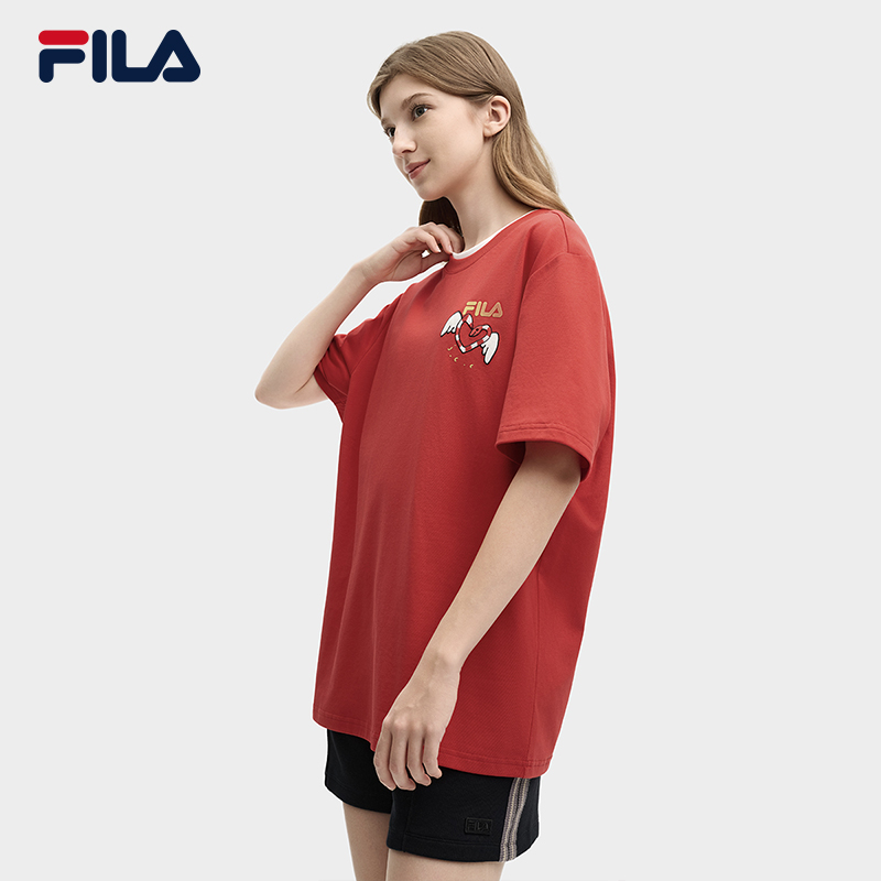 FILA CORE LIFESTYLE ORIGINALE FILA SOPHEY Unisex Short Sleeves T-Shirt (Black / Red / White) - Unisex