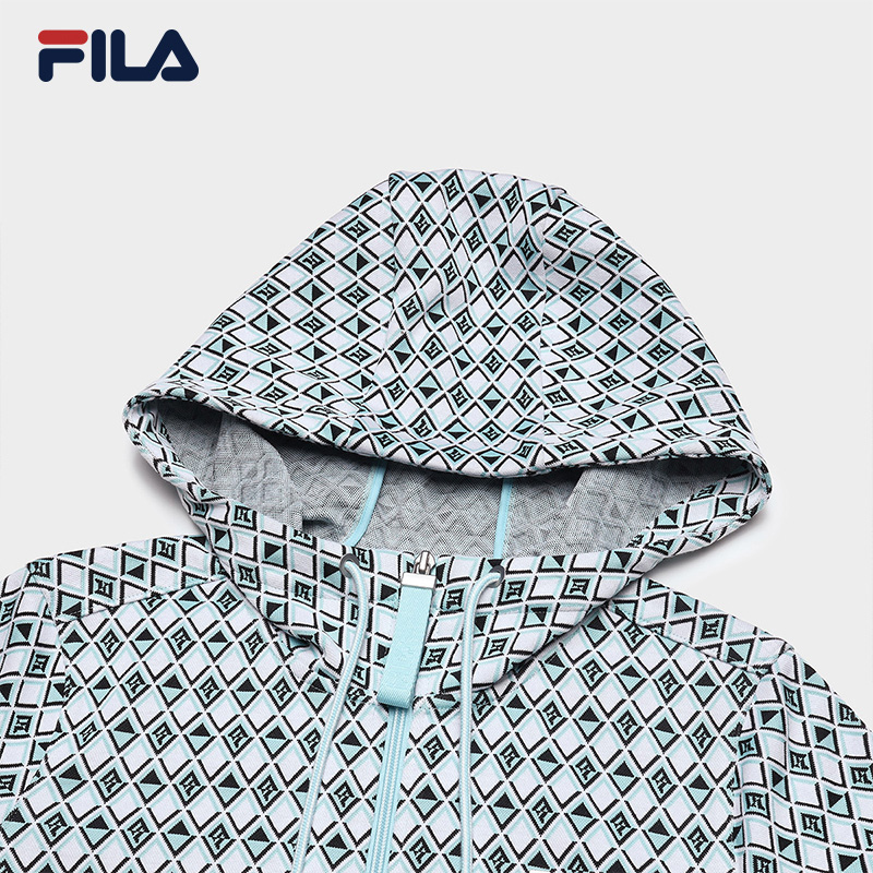 FILA CORE WHITE LINE EMERALD Women's Knit Top in Full Print