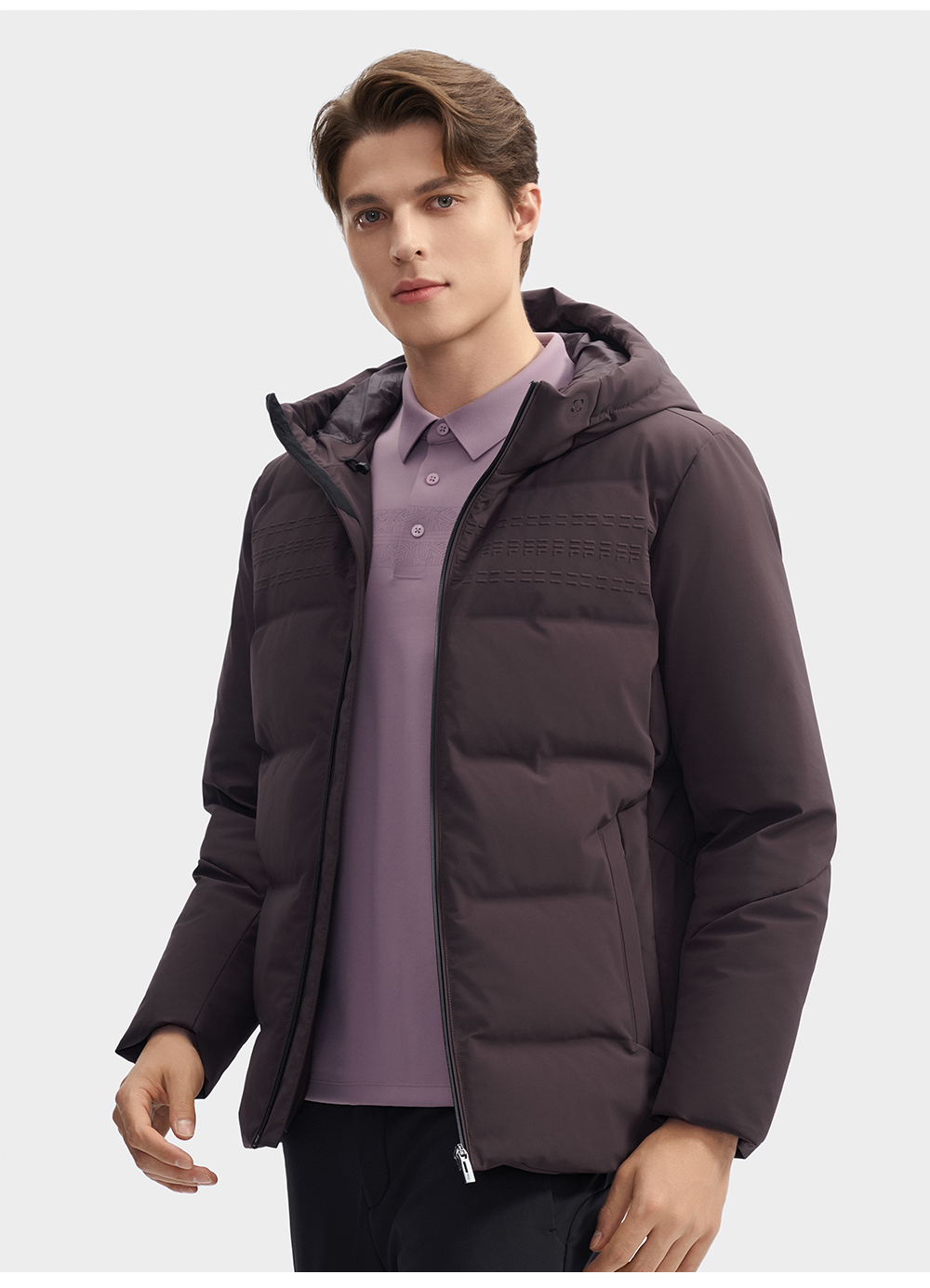 FILA CORE LIFESTYLE BLUE GEOMETRIC SNOW ART Men Down Jacket (Grey)