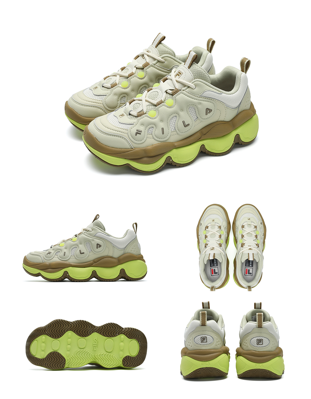 FILA CORE FASHION PEASE Women Sneakers (Peas/ Beige Cream / White)
