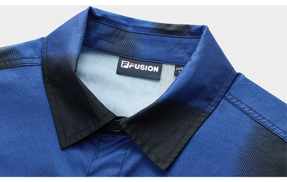 FILA FUSION Inline Workwear Men's Loose Fit Short Sleeve shirt in Dark Blue
