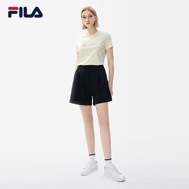 FILA CORE Women's White Line White Special Woven Shorts