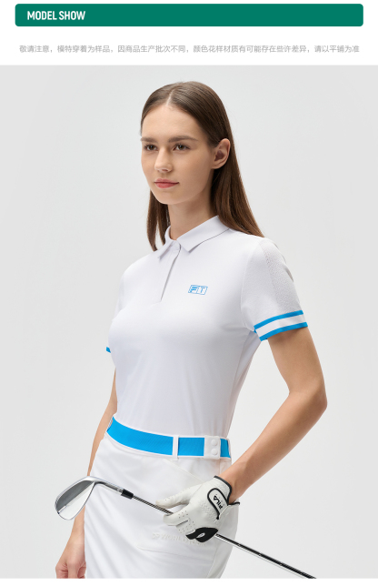 FILA CORE ATHLETICS GOLF (DP WORLD TOUR) Women Short Sleeve Polo (White)