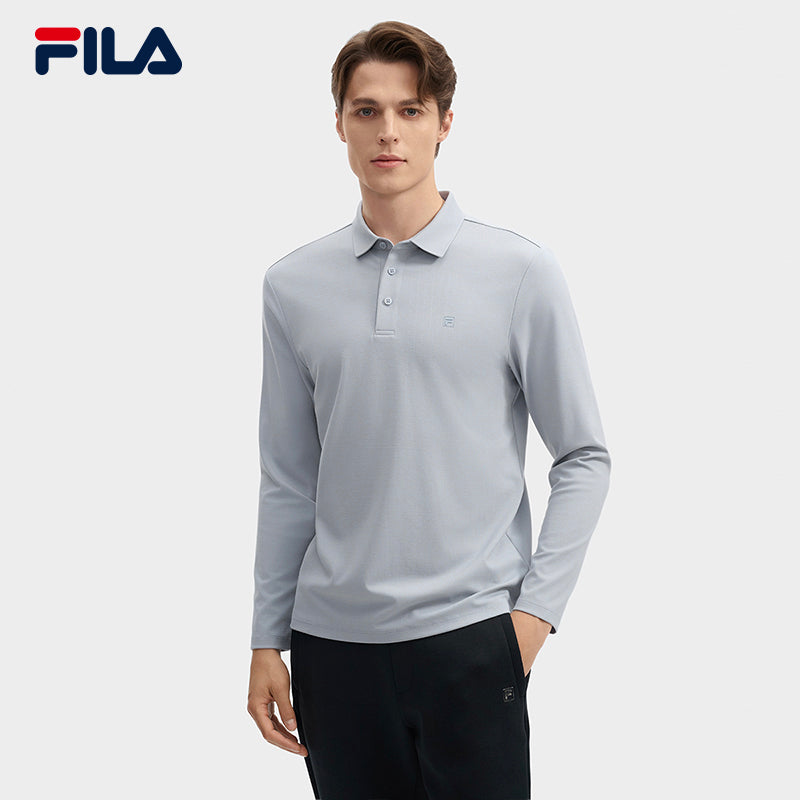 FILA CORE LIFESTYLE WHITE LINE GRENOBLE Men Long Sleeve Polo